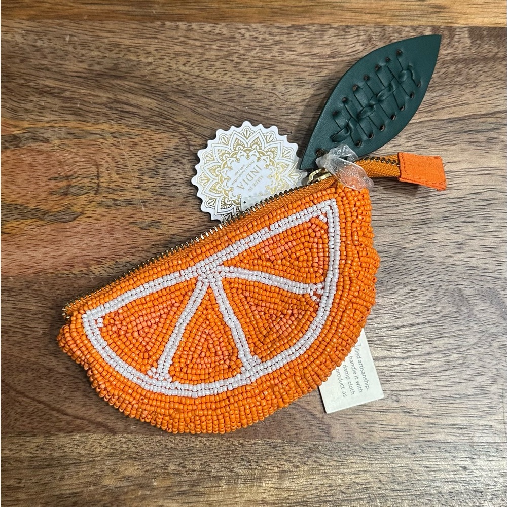 Viral TikTok Orange Beaded Orange Coin Purse
